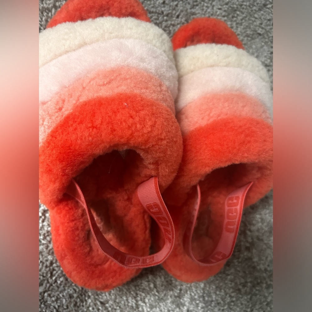 UGG Fluff Yeah Slides Slippers in Lava Flow size W8 - Picture 5 of 10